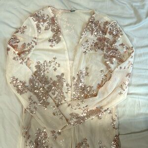 Sequined Sheer Cardigan